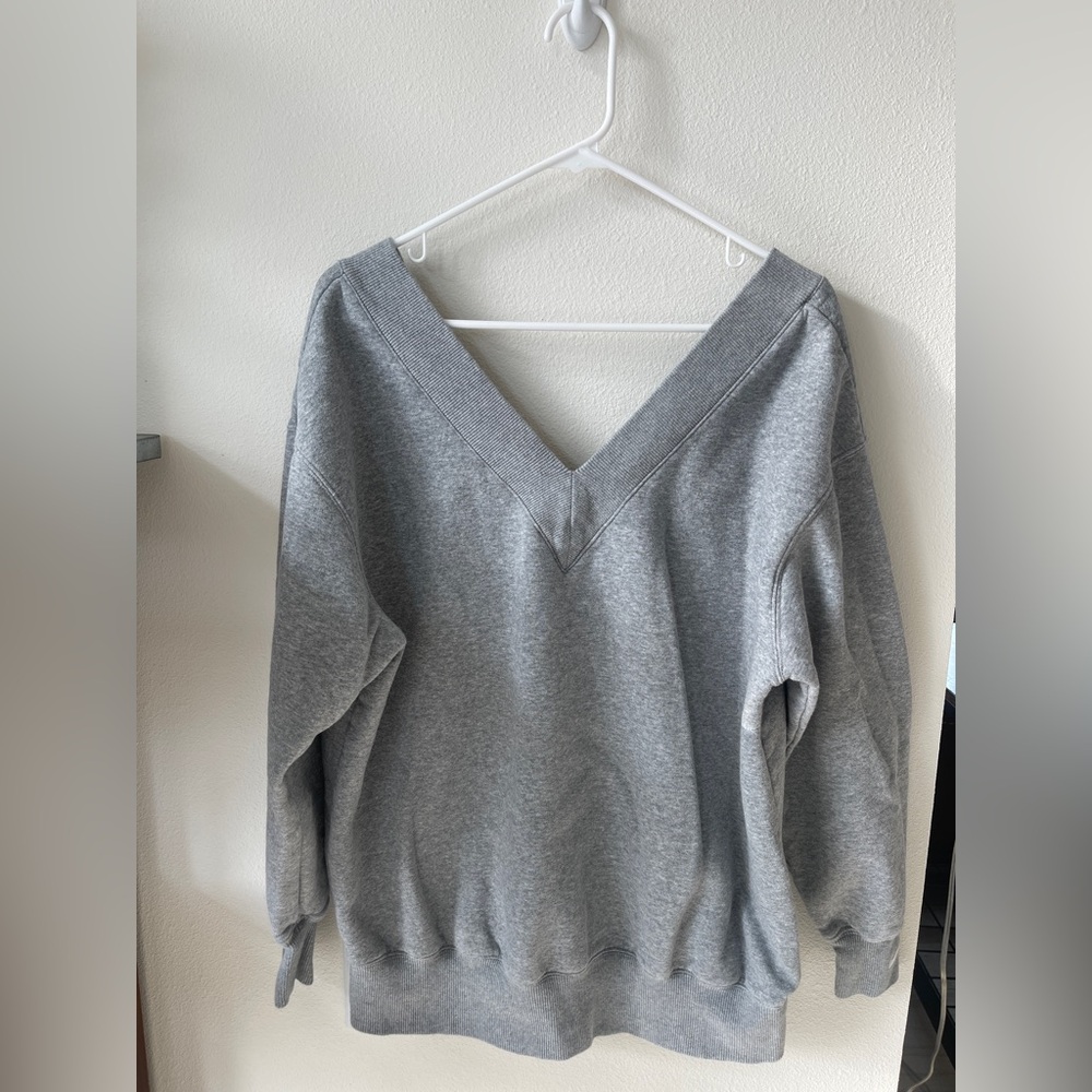 Nike Women's Gray V-Neck Sweater